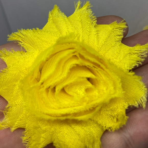 14 Sun Yellow shabby flowers headband diy new - Picture 3 of 3